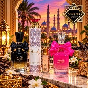 Noor Gift Set 3 in 1 - Bint Hooran & Rose Passion con Raghba Home Spray