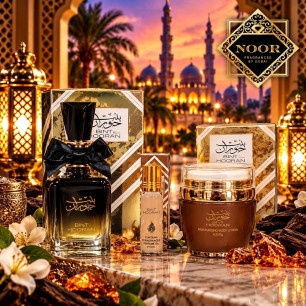 Noor Gift Set 3 in 1 - Bint Hooran: Profumo + Olio Roll-On + Crema Corpo