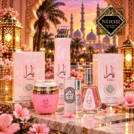 Noor Gift Set 4 in 1 - Yara: Perfume, Oil, Body Cream & Home Spray